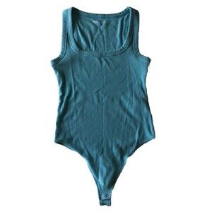 Abercrombie & Fitch Soft A&F Collection Bodysuit Snap Closure Teal Blue Large